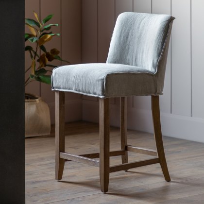 Tarnby - Bar Stool Grey Linen (pair of stools)