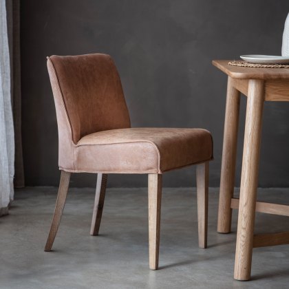 Tarnby - Dining Chair Brown Leather (pair of chairs)