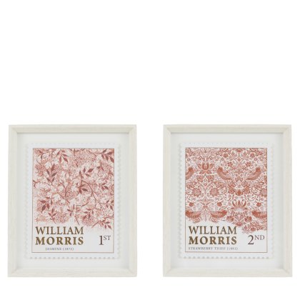 William Morris - Stamp Red Framed Art Set of 2