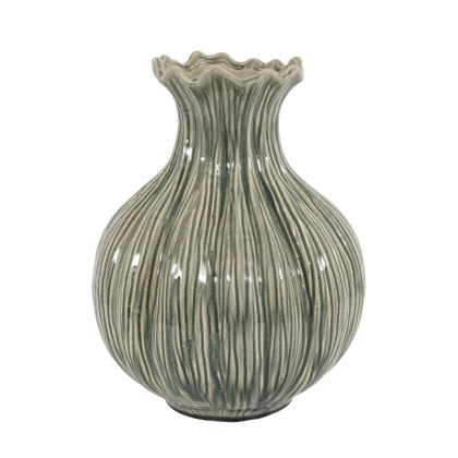 Accessories - Aven Glazed Vase Fennel Green