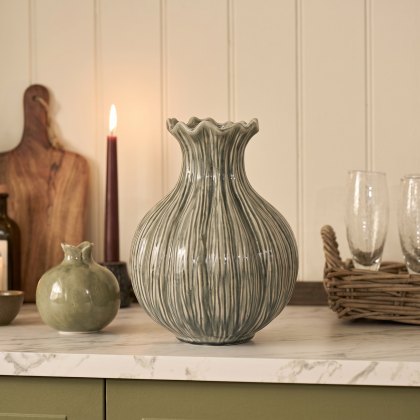 Accessories - Aven Glazed Vase Fennel Green Accessories - Aven Glazed Vase Fennel Green