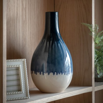 Accessories - Orro Blue Organic Fade Ceramic Vase