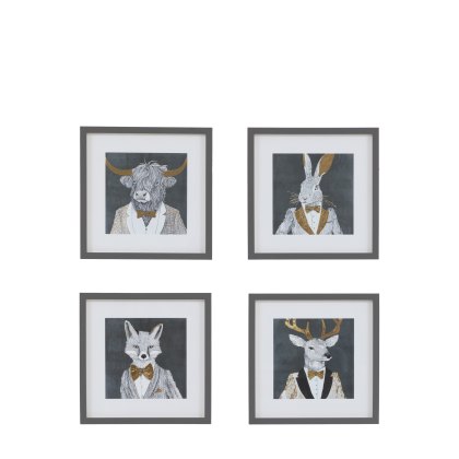Woodland Gentry - Framed Art Set of 4