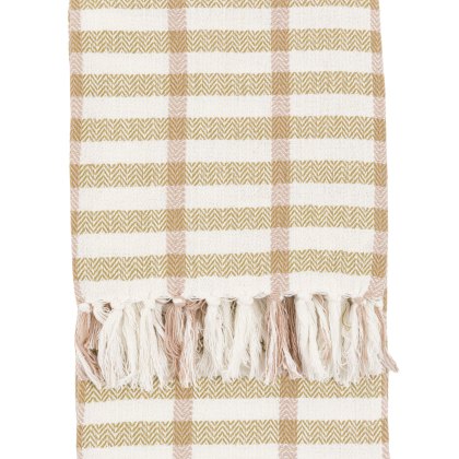 Throws - Arvo Grid Woven Throw Green / Rust