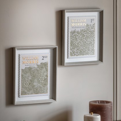 William Morris - Stamp Green Framed Art Set of 2