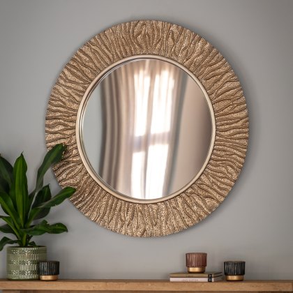 Mirrors - Falia Round Mirror Gold