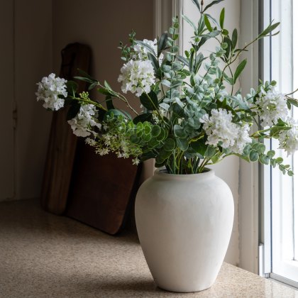 Faux Flowers - Eucalyptus Floral Vase Arrangement