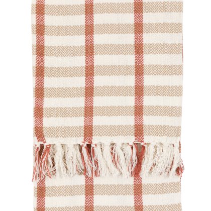 Throws - Arvo Grid Woven Throw Rust / Natural