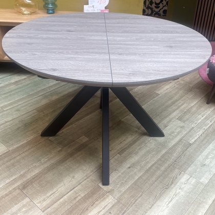 Prescot - Round Grey Extending Dining Table (120x160cm)