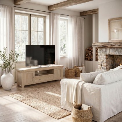 Providence (White Wash) - TV Unit (190 cm)