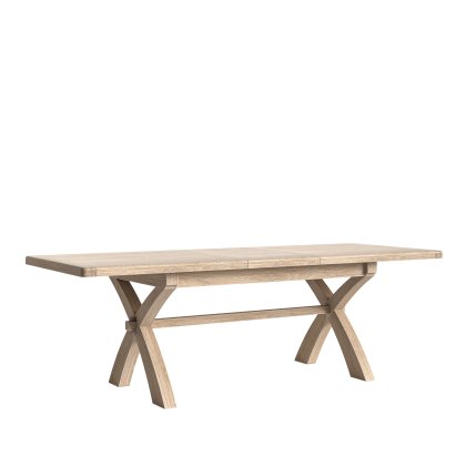 Normandy White Wash - Cross Leg Extending Dining Table