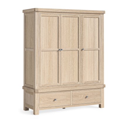 Normandy - White Wash Triple Wardrobe