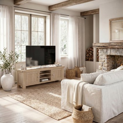 Providence (White Wash) - TV Unit (140 cm)