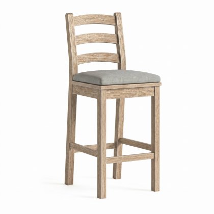 Providence (White Wash) - Beige Cushion For Bar Stool