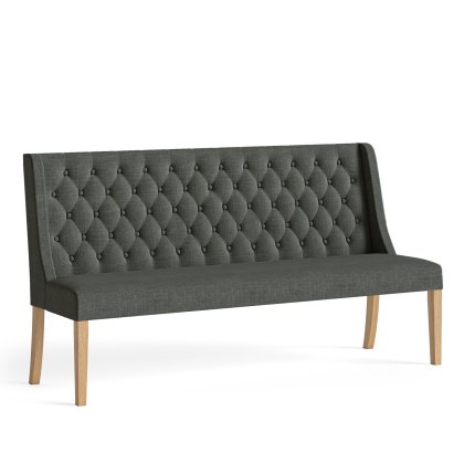 Providence (White Wash) - Charcoal Button Back Bench