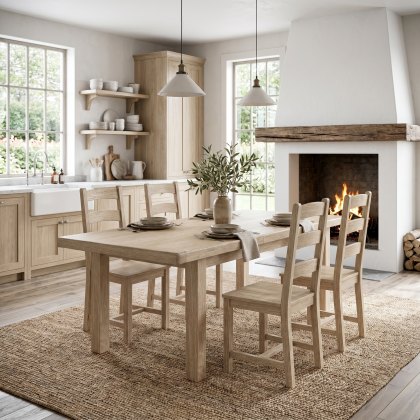 Providence (White Wash) - Dining Chair Without Cushion