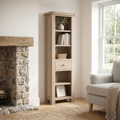 Providence (White Wash) - Slim Bookcase