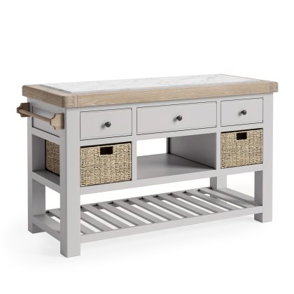 New Hampshire - Large Kitchen Island Stone Grey