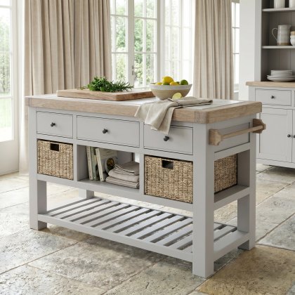 New Hampshire - Large Kitchen Island Stone Grey