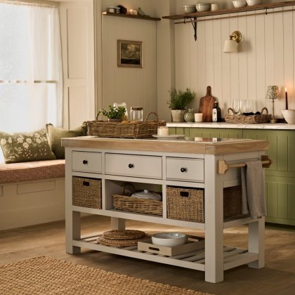 New Hampshire - Large Kitchen Island Stone Grey