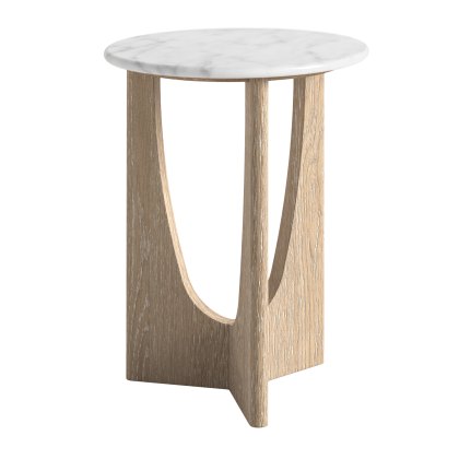 Bridgeport - Round Side Table (Travertine Top)