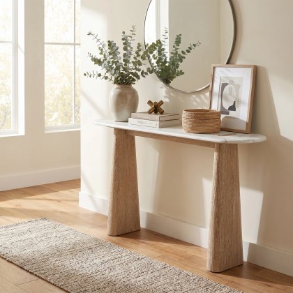 Bridgeport - Console Table (Travertine Top) Bridgeport - Console Table (Travertine Top)