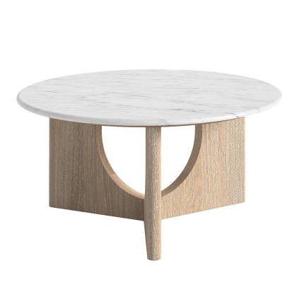Bridgeport - Round Coffee Table (Travertine Top) Bridgeport - Round Coffee Table (Travertine Top)