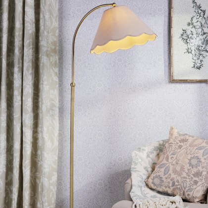 Laura Ashley - Cordwell Floor Lamp Matt Antique Brass With Shade Laura Ashley - Cordwell Floor Lamp Matt Antique Brass With Shade
