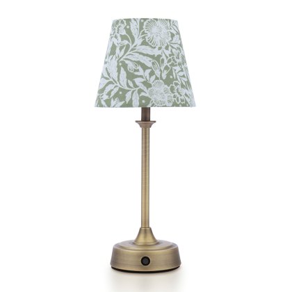 Joules - Apsley Rechargeable Table Lamp Matt Antique Brass With Shade LED