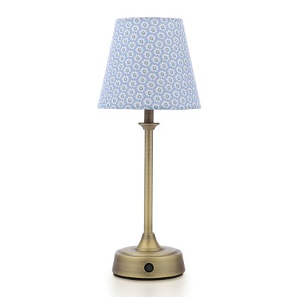 Joules - Apsley Rechargeable Table Lamp Matt Antique Brass With Shade LED