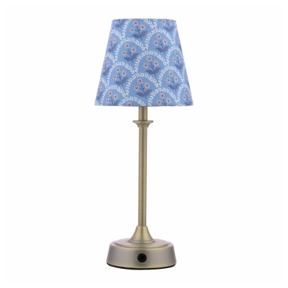 Joules - Apsley Rechargeable Table Lamp Matt Antique Brass With Shade LED
