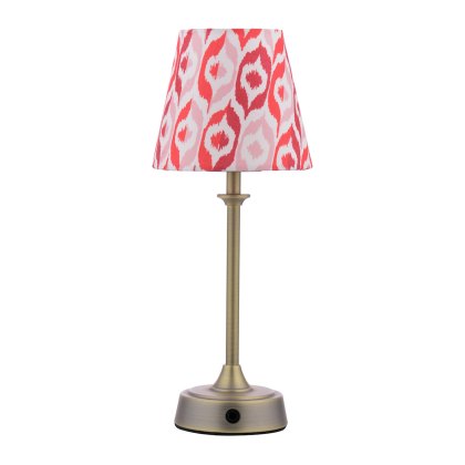 Joules - Apsley Rechargeable Table Lamp Matt Antique Brass With Shade LED