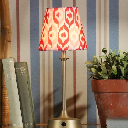 Joules - Apsley Rechargeable Table Lamp Matt Antique Brass With Shade LED