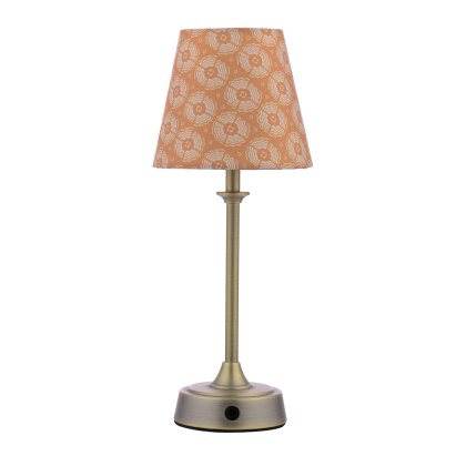 Joules - Apsley Rechargeable Table Lamp Matt Antique Brass With Shade LED