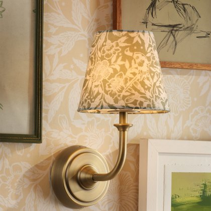 Joules - Apsley Rechargeable Wall Light Matt Antique Brass With Shade LED