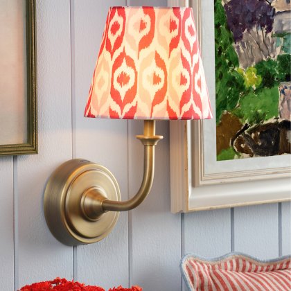 Joules - Apsley Rechargeable Wall Light Matt Antique Brass With Shade LED