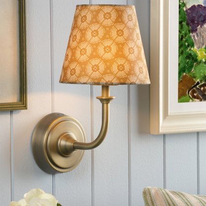 Joules - Apsley Rechargeable Wall Light Matt Antique Brass With Shade LED