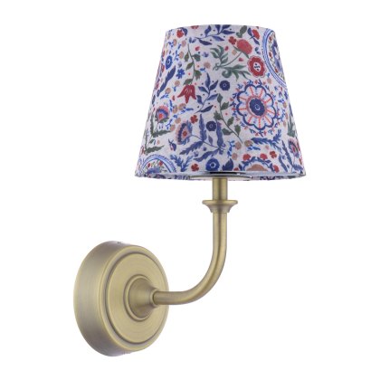 Joules - Apsley Rechargeable Wall Light Matt Antique Brass With Shade LED