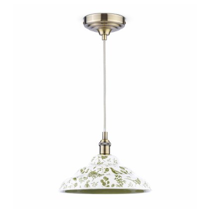 Joules - Audley Pendant Green Ceramic and Matt Antique Brass