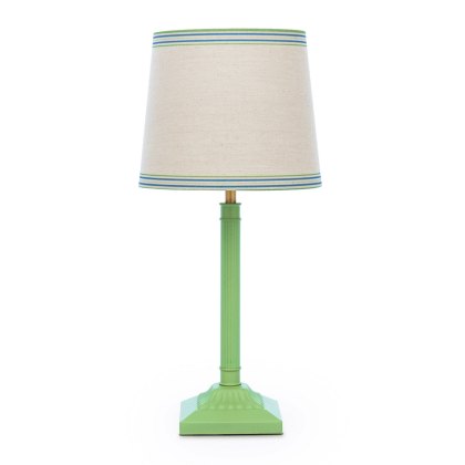 Joules - Buscot Table Lamp Matt Green and Matt Antique Brass With Shade