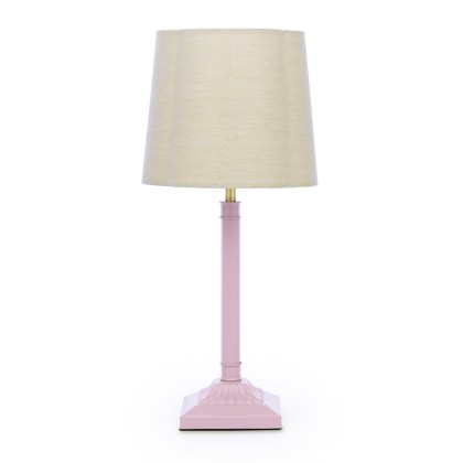 Joules - Buscot Table Lamp Matt Pink and Matt Antique Brass With Shade