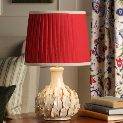Joules - Chatsworth Table Lamp With Shade Cream Ceramic and Matt Antique Brass