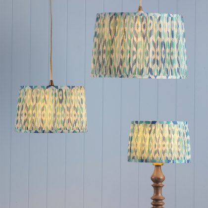 Joules - Folly Blue Cotton Tapered Drum Shade (40cm)