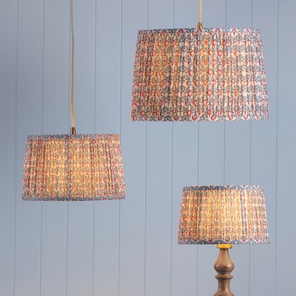 Joules - Folly Multi Coloured Cotton Tapered Drum Shade (30cm)