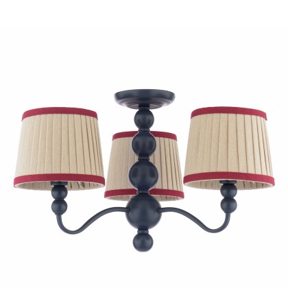 Joules - Harewood 3 Light Semi-Flush Matt Blue With Shade