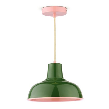 Joules - Hatfield Pendant Green and Gloss Pink