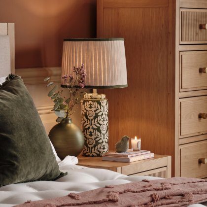 Joules - Highclere Table Lamp Green Ceramic and Antique Brass With Shade Joules - Highclere Table Lamp Green Ceramic and Antique Brass With Shade