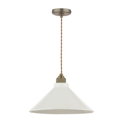 Joules - Lynton Pendant Satin Bronze and Cream Ceramic