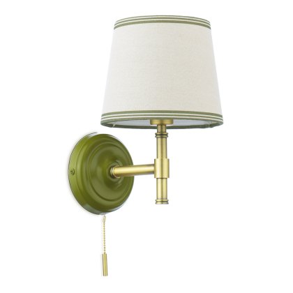 Joules Upton - Wall Light With Shade (Matt Green and Matt Antique Brass)