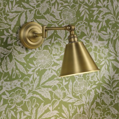 Joules Wollaton - Single Spotlight Matt Antique Brass and Matt White